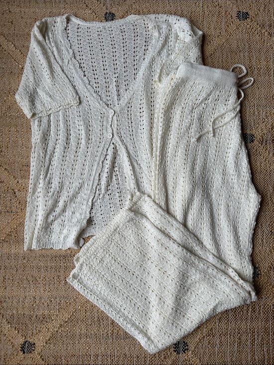 Amazon Other - NWOT Cream Knit Two-Piece Coverup Set